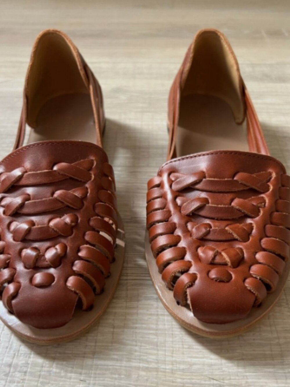 NEW Nisolo Haurache Leather Flats - Brandy